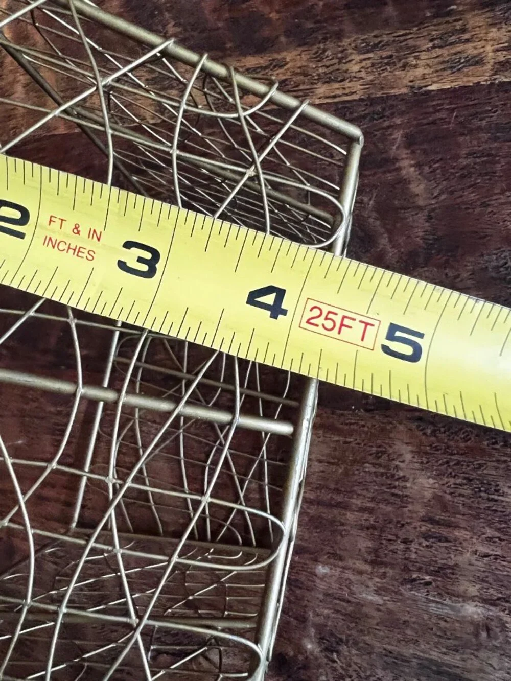 Set Of 2 Gold Wire Vintage Baskets - 7